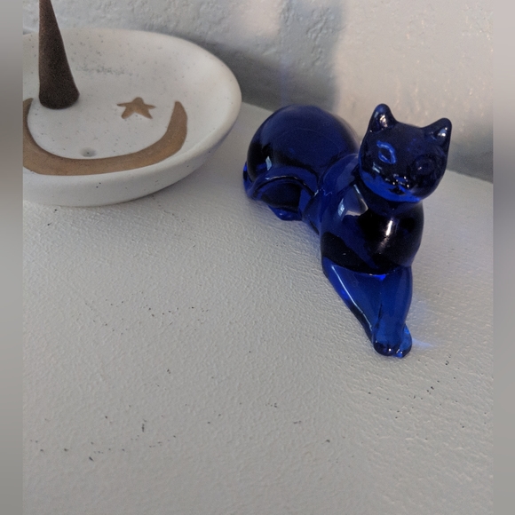 Vintage Franklin Mint Curio Cat Collection Cobalt Blue Decor Spiritual Realm - Picture 5 of 6